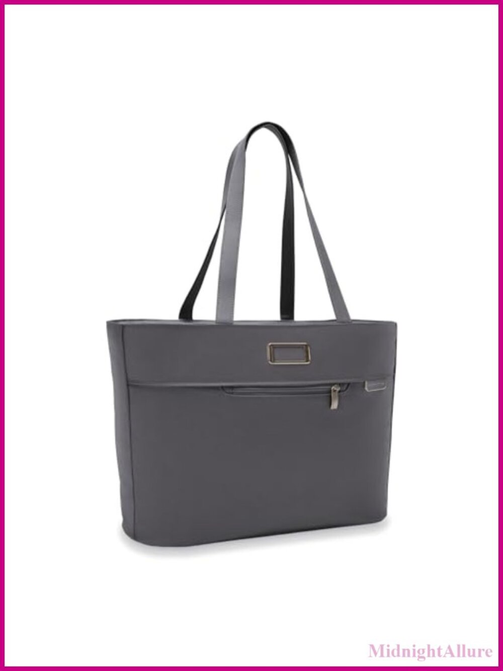 Traveler Tote Bag Nylon Weekend Work Carry On Handbag Zipper Closure Leather